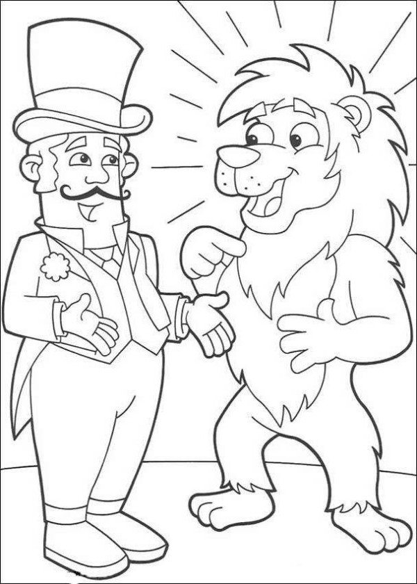 600x840 Lion And Circus Director Dora The Explorer Coloring Page