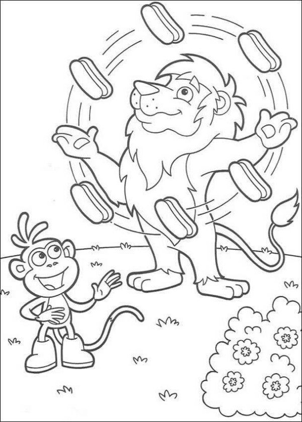 600x840 Lion Juggler Dora The Explorer Coloring Page