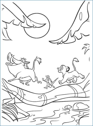 300x406 Rafiki And Timon The Lion King Coloring Page