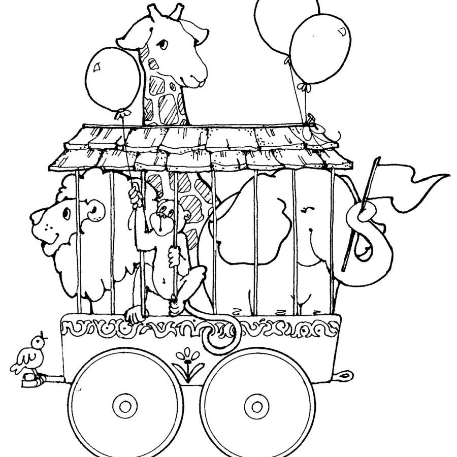 900x900 Baby Elephant In Circus Activities Coloring Page Free Pages