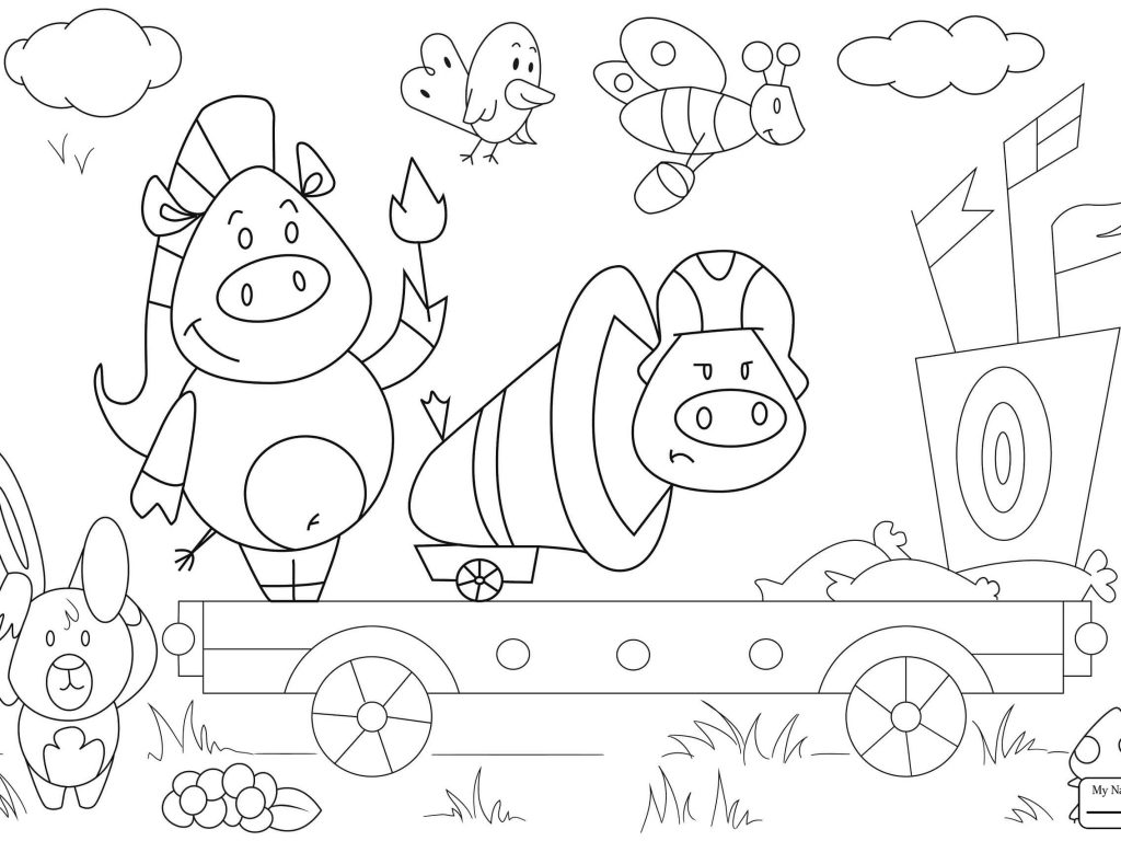 1024x768 Vintage Kids Printable Circus Coloring Page The Graphics Free