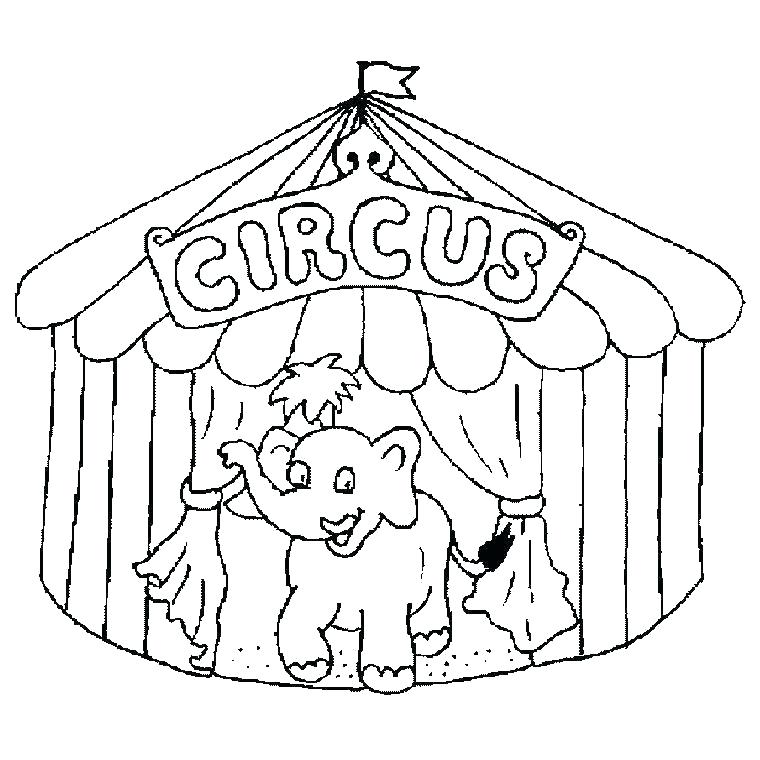 760x760 Circus Tent Coloring Pages Printable Clown Cute For Kids Free
