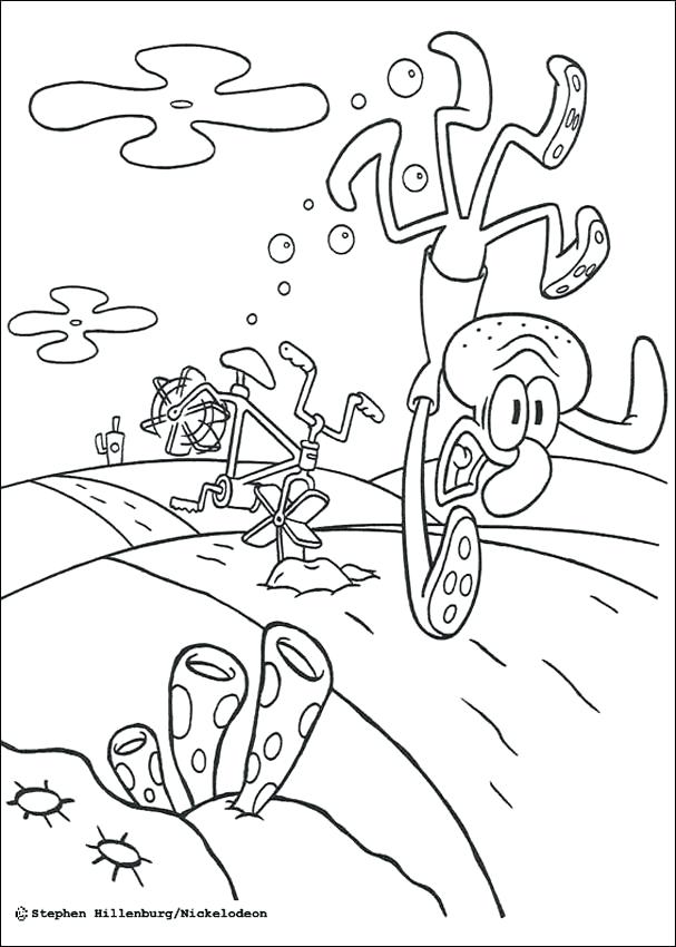 607x850 Squidward Coloring Pages And Coloring Pages Squidward Playing