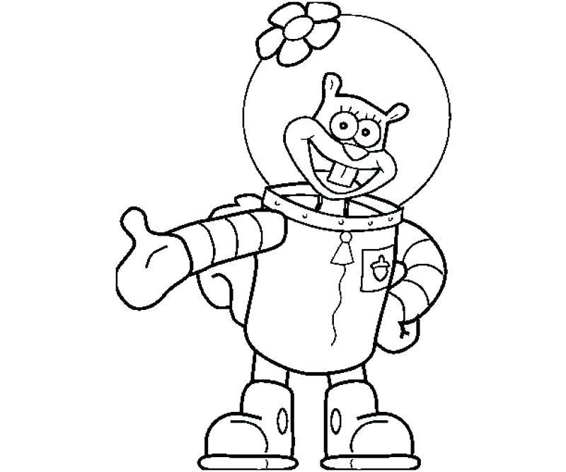 800x667 Squidward Playing Clarinet Coloring Pages Sandy Cheeks To Print