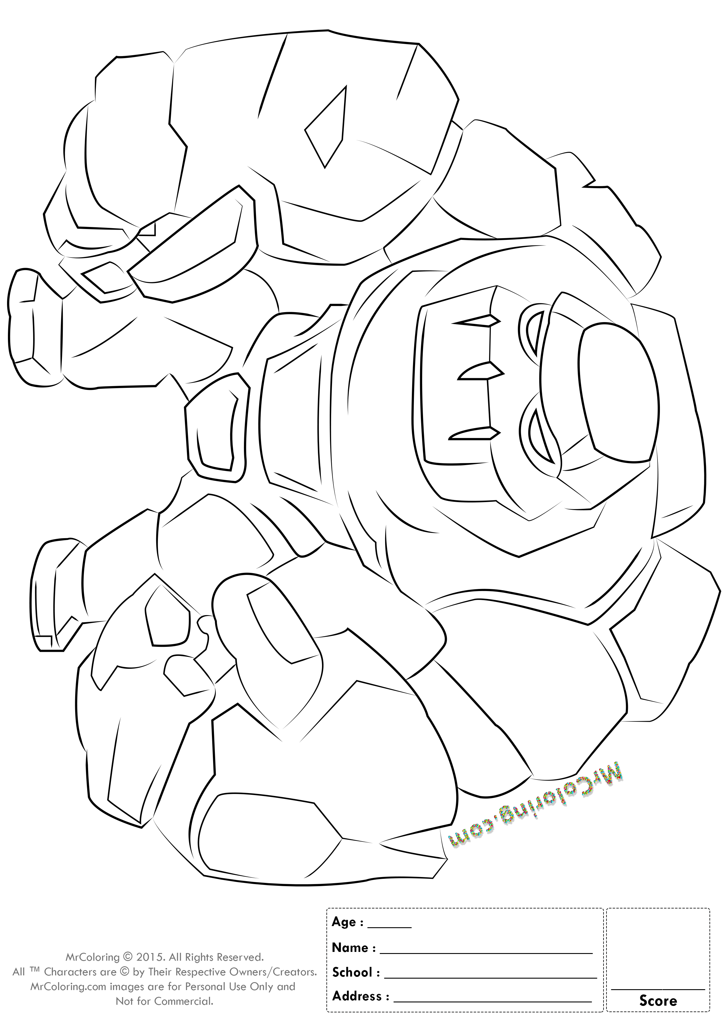 2480x3508 Free Printable Clash Of Clans Golem Coloring Pages