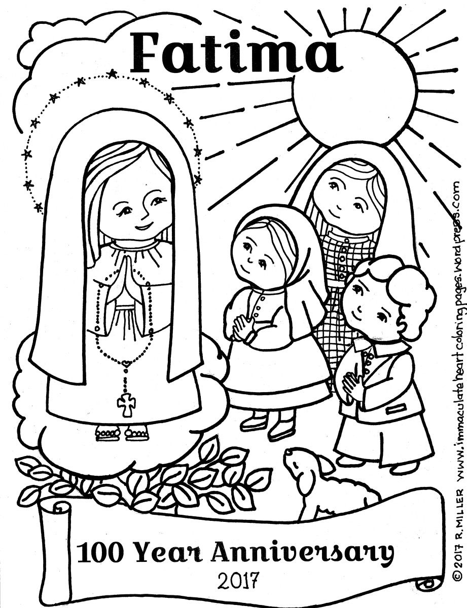 921x1200 Fatima Year Anniversary Coloring Page Catechism, Blessed
