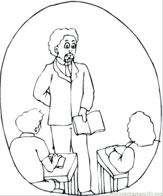 650x781 Teacher Coloring Pages Teacher In The Class Coloring Page Free