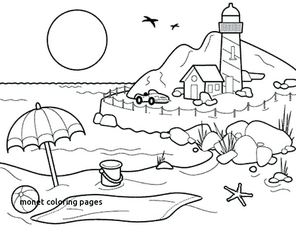 600x459 Claude Monet Coloring Pages