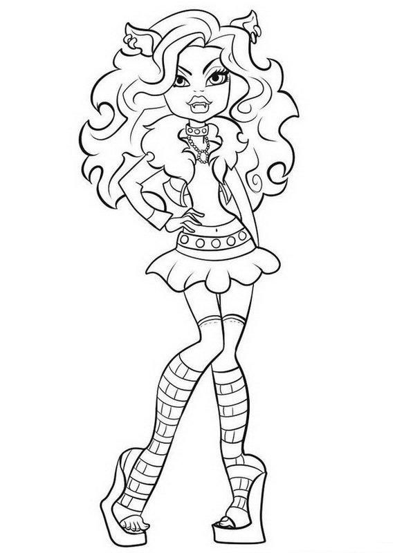 571x800 Clawdeen Wolf Monster High Coloring Pages Monster High Color