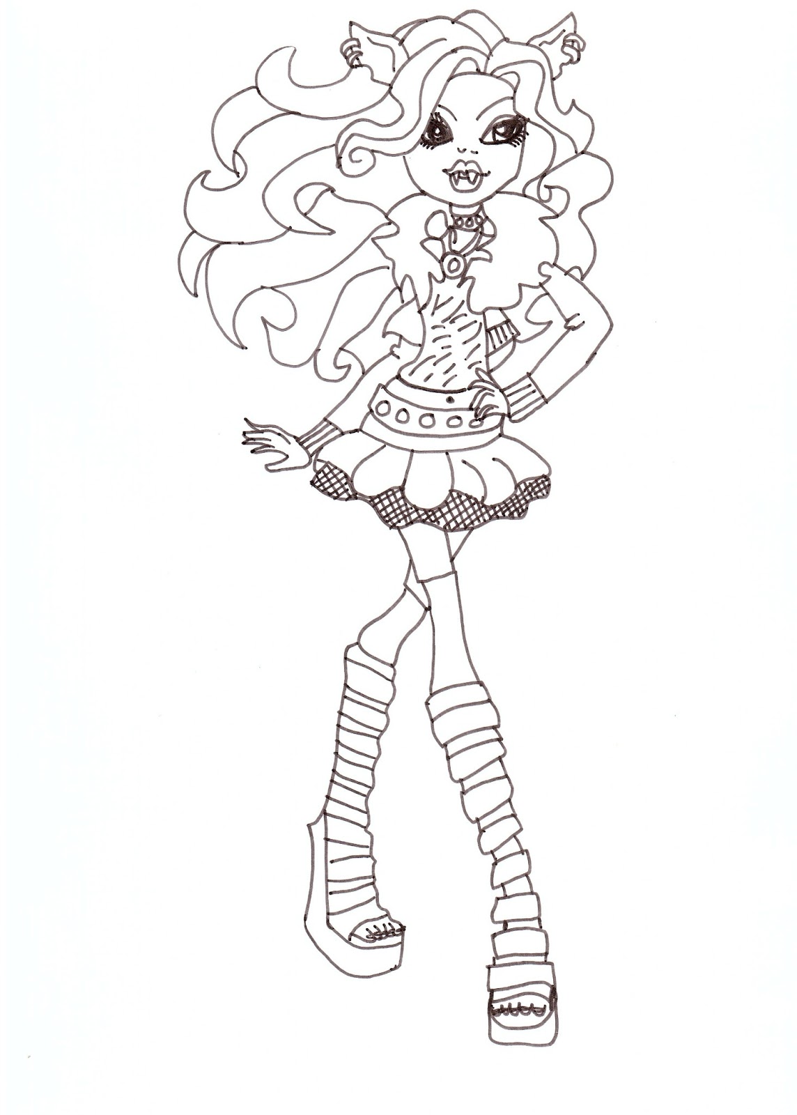 1144x1600 Free Printable Monster High Coloring Pages Clawdeen Wolf Free
