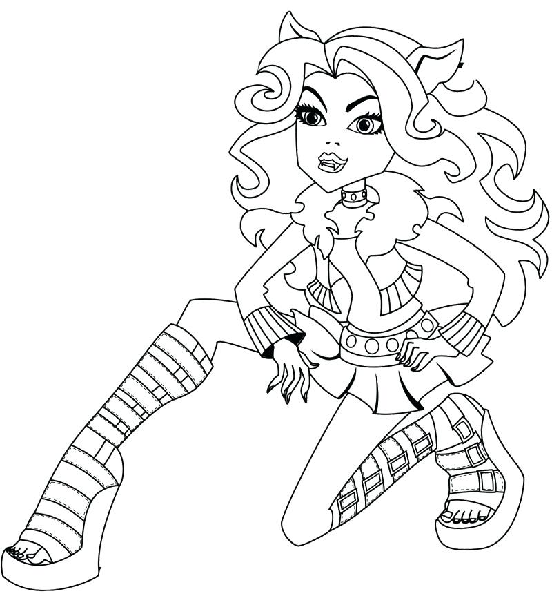 800x876 Clawdeen Coloring Pages Sweet Monster High Wolf Coloring Page Baby
