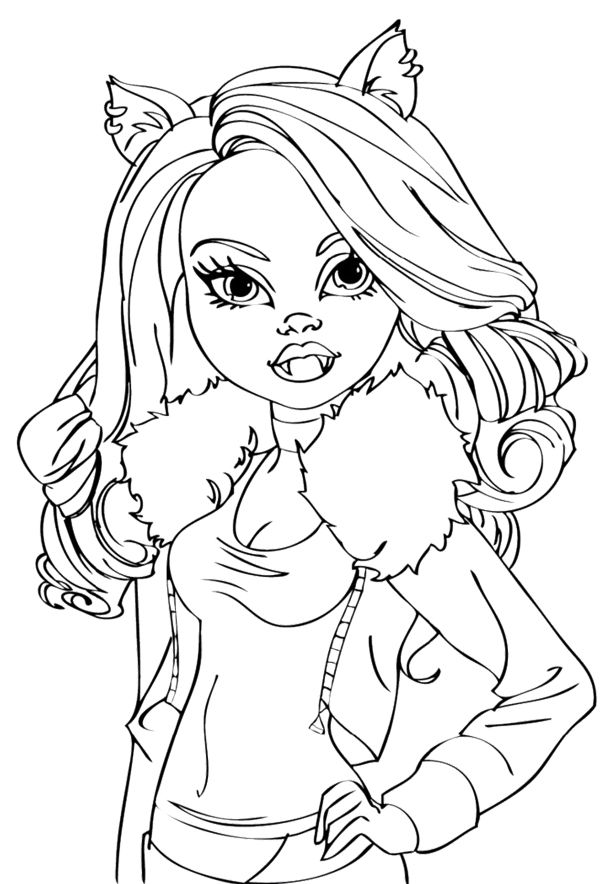600x884 Howleen Wolf Coloring Pages Girl Clawdeen Wolf Coloring Page