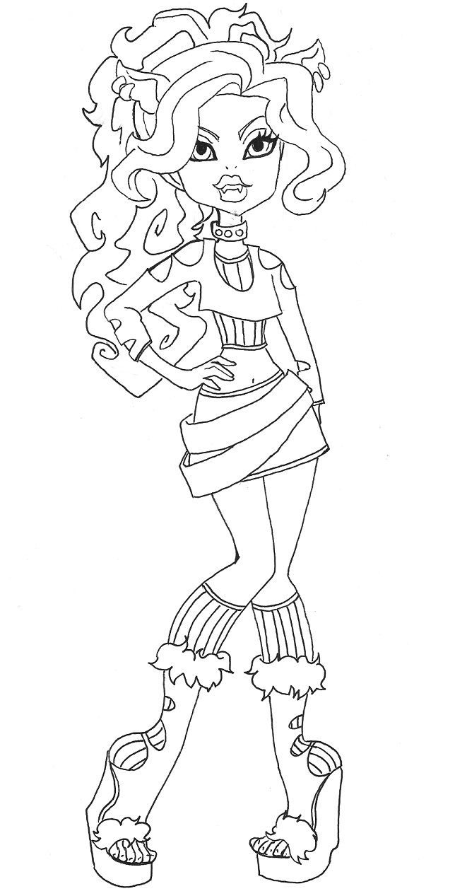 661x1267 Clawdeen Wolf Coloring Page