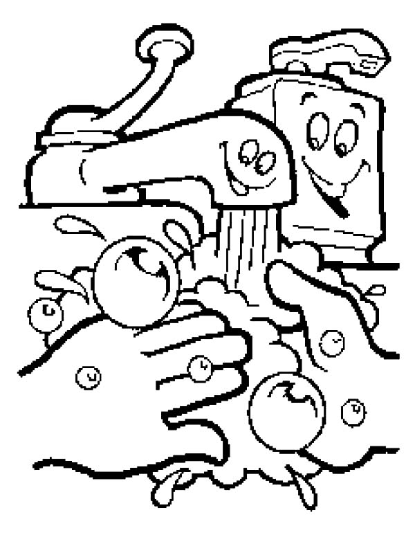 600x776 Hand Washing Coloring Pages For Preschoolers Collection