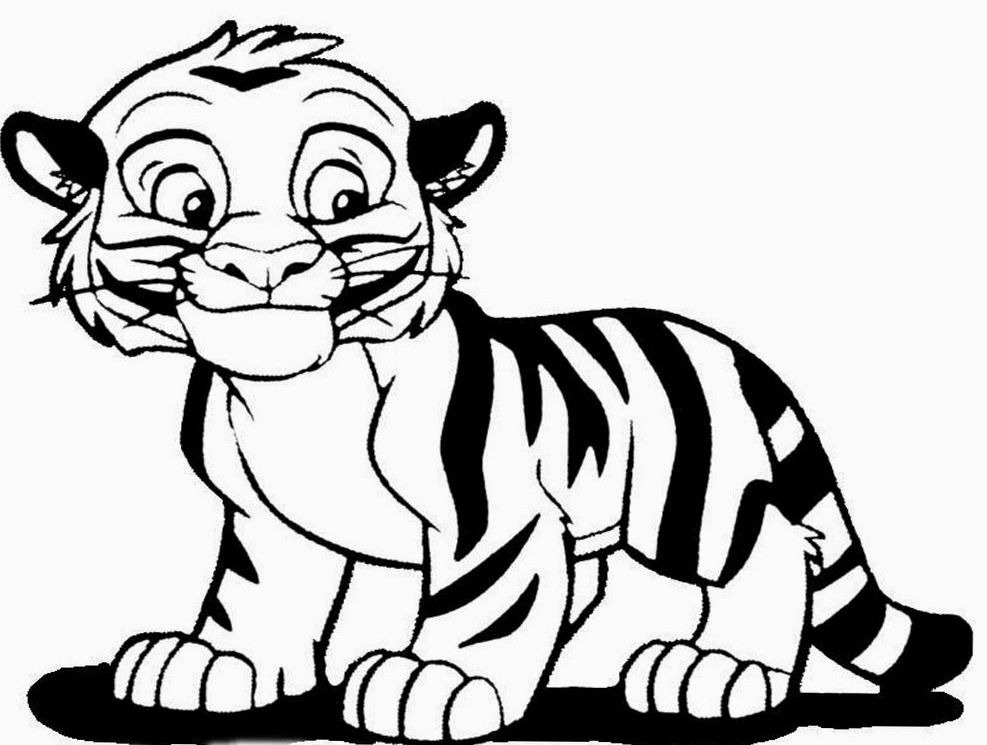 987x745 Free Tiger Coloring Pages