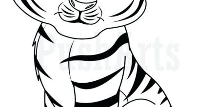 443x220 Tiger Coloring Page