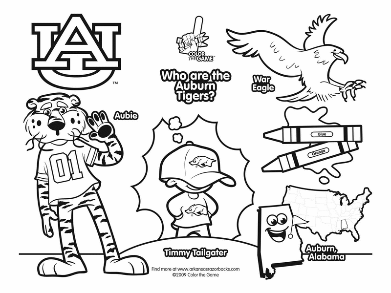 800x600 Auburn Tigers College Football Coloring Pages