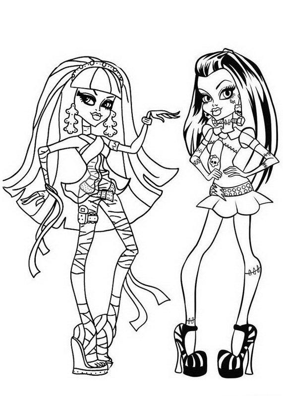 571x800 Cleo De Nile And Frankie Stein Monster High Coloring Page