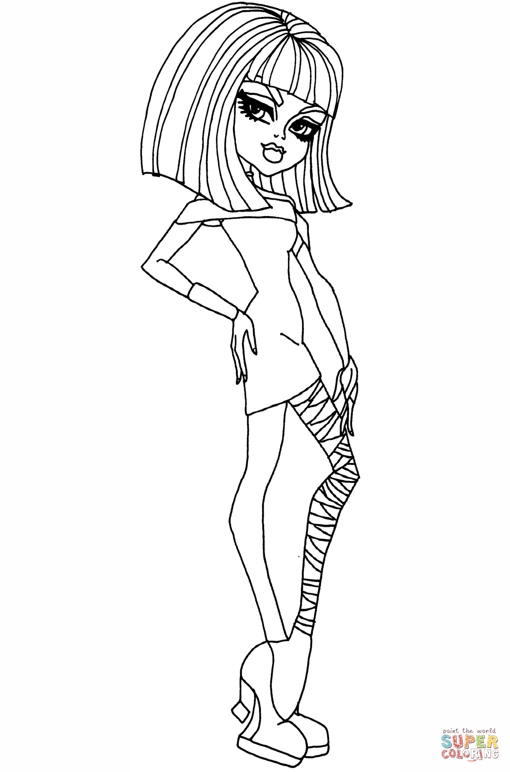 1027x1555 Monster High Drawing Pictures Monster High Cleo Dance Coloring