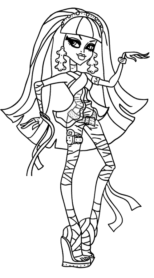 500x900 Cleo De Nile Monster High Coloring Page Monster High