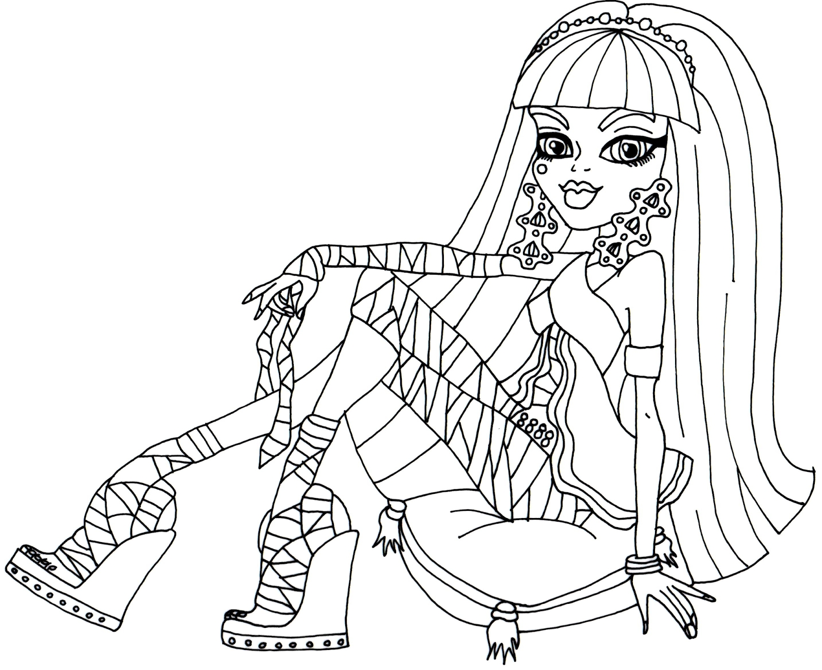 1600x1305 Cleo De Nile Monster High Coloring Page Collection
