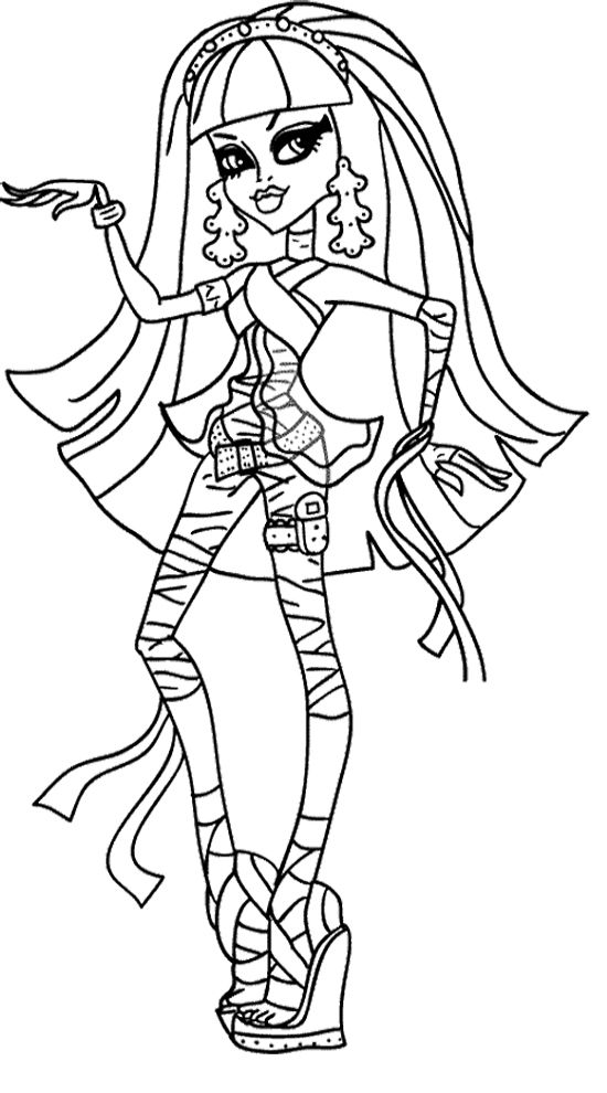 550x990 Cleo De Nile Monster High Coloring Page Monster High Coloring
