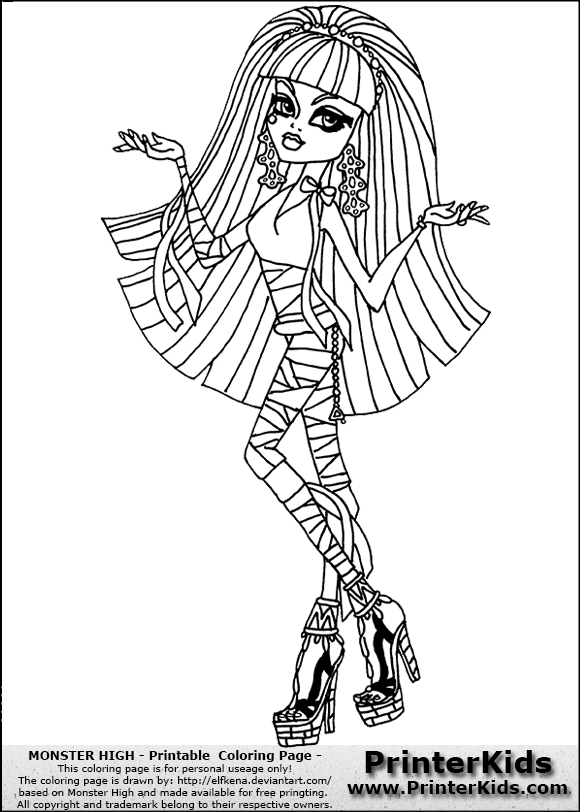 580x812 Monster High Cleo De Nile Coloring Page