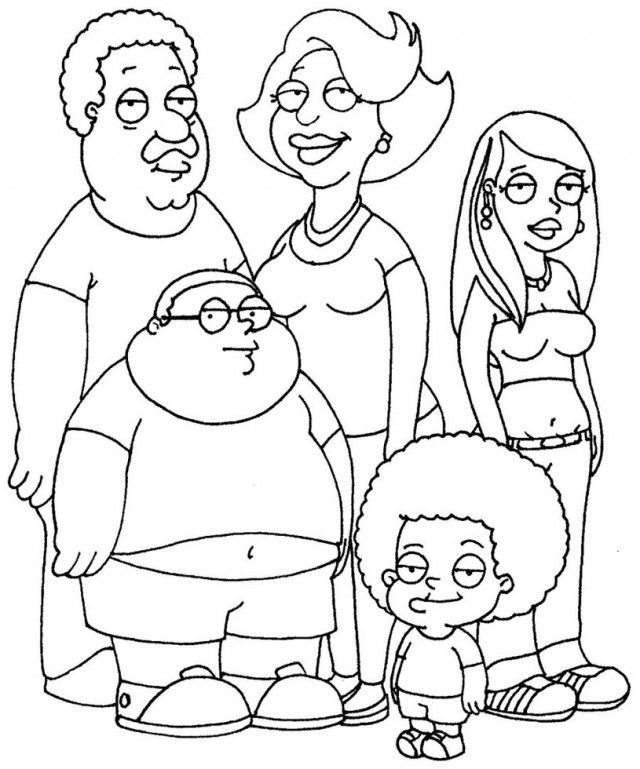 640x769 Cleveland Brown Jr Colouring Pages Adult Cartoon Colouring Pages