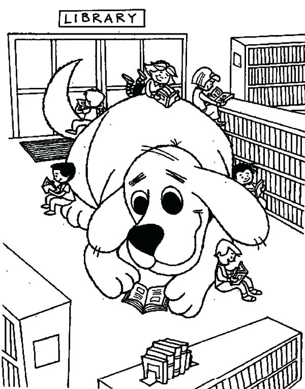600x766 Clifford Coloring Pages Free The Dog In Library Coloring Pages