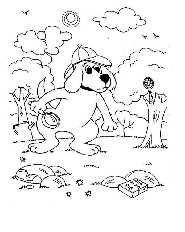 600x752 Detective Clifford The Big Red Dog Coloring Page Coloring Sun