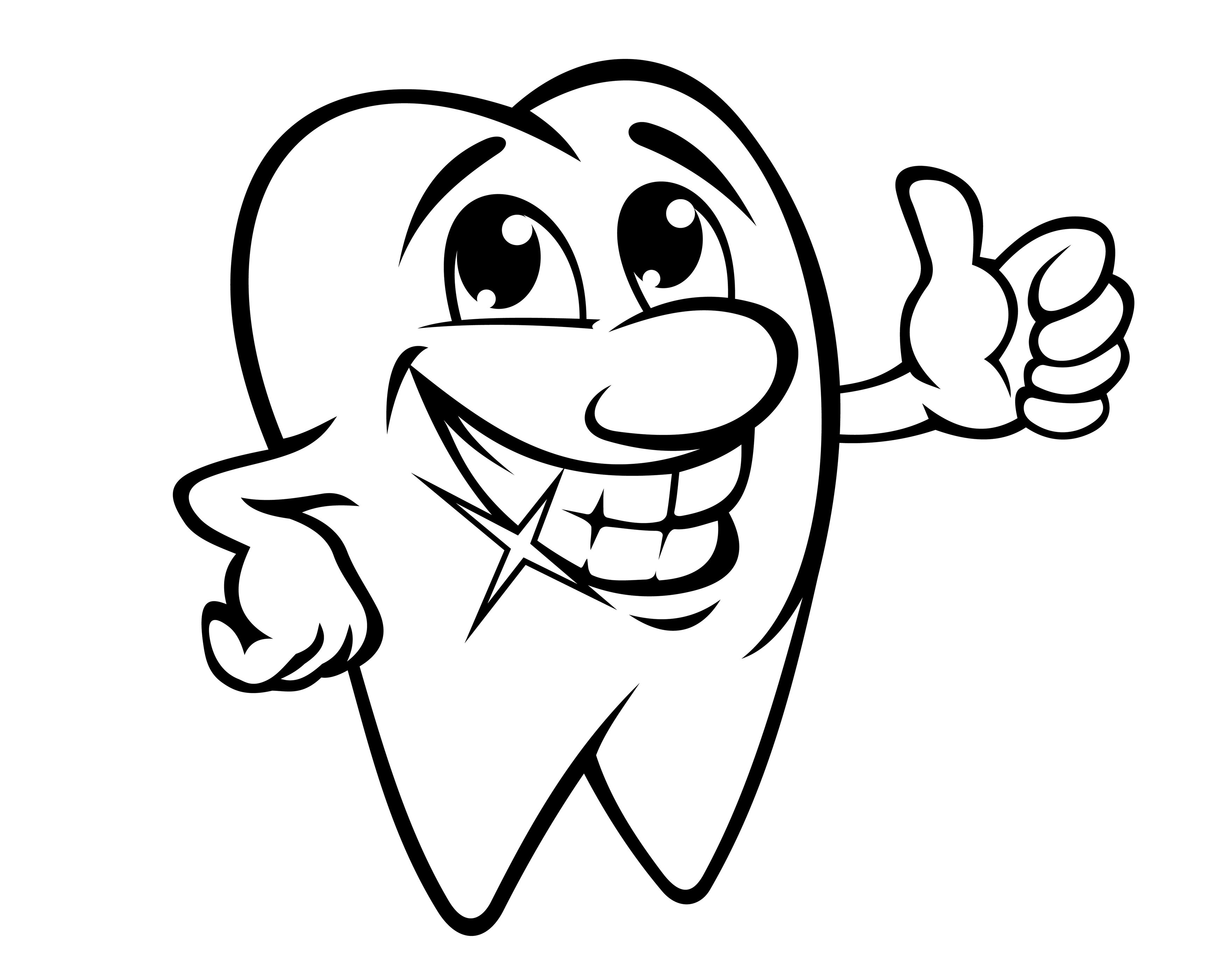 3480x2800 Amazing Happy Tooth Pattern Or Coloring Page Clip Art Library
