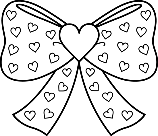 550x474 Classy Ideas Heart Coloring Pages Bow With Hearts Page Free Clip
