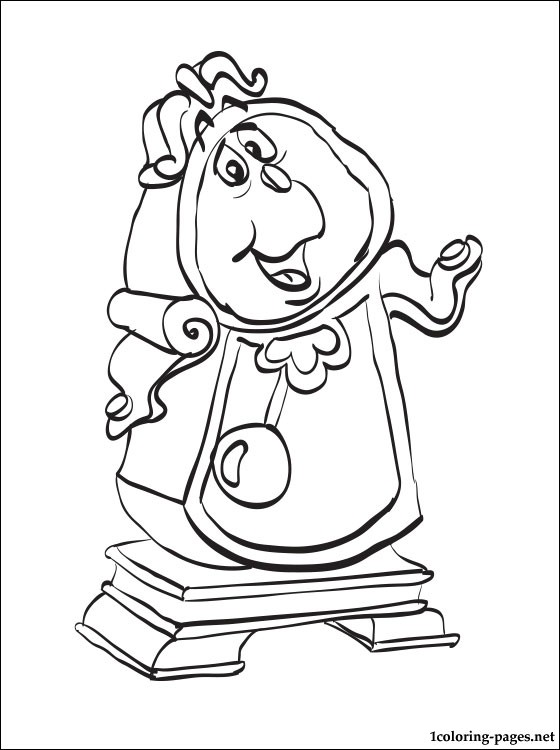 560x750 Cogsworth, Beauty And The Beast Coloring Page Coloring Pages