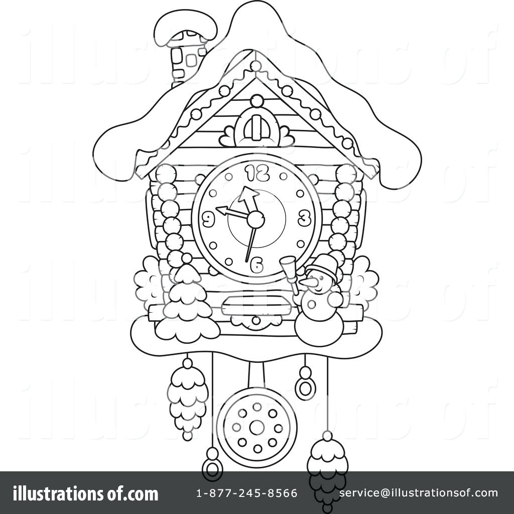 1024x1024 Cuckoo Clock Craft Coloring Page
