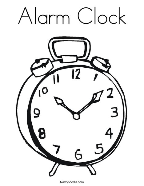 468x605 Alarm Clock Coloring Page