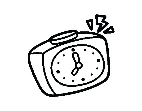 600x470 Coloring Pages Print Clock Coloring Page Alarm Clock Coloring Page