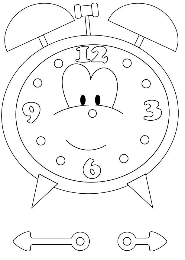 612x862 Free Printable Clock Coloring Pages For Kids Dibujos Infantiles