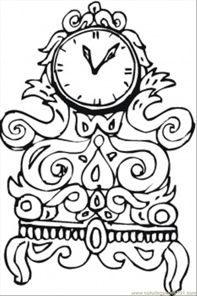 650x976 Nice Old Clock Coloring Page