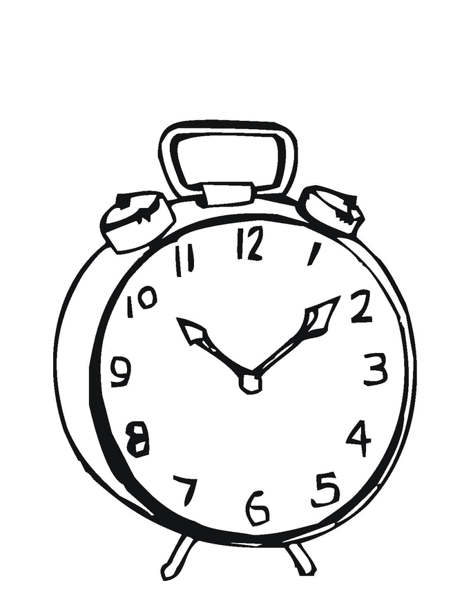685x886 Clock Coloring Page