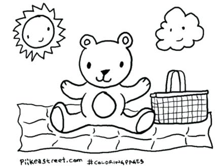 440x330 Picnic Coloring Page Picnic Coloring Pages Coloring Page Teddy
