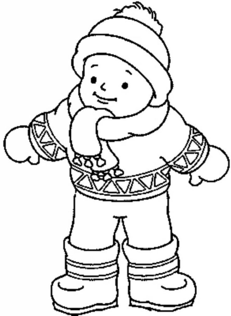 736x1007 Winter Clothes Coloring Pages