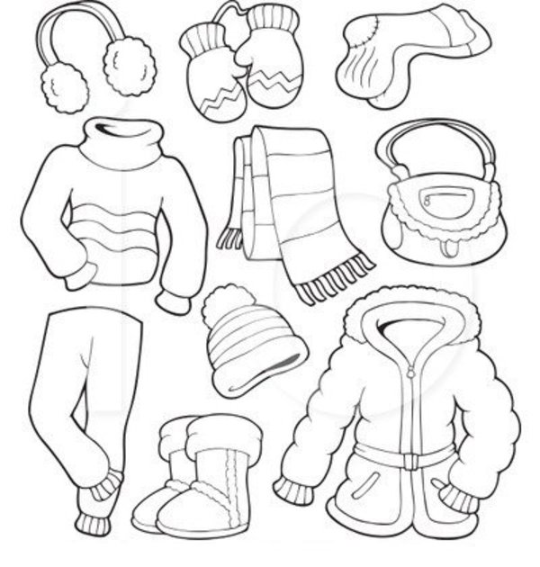 600x630 Winter Clothes Coloring Page Free For Kids Coloring Other
