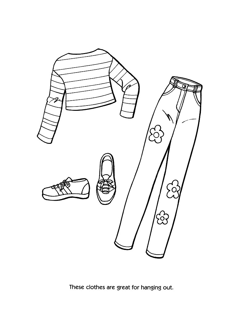 768x1024 Barbie Fashion Clothes Coloring Pages Preschool To Cure Draw