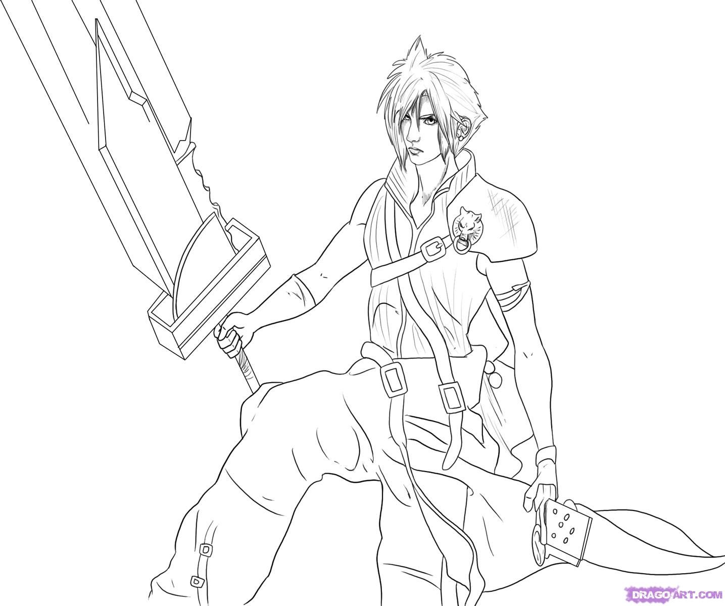 Cloud Strife Coloring Pages at GetDrawings | Free download