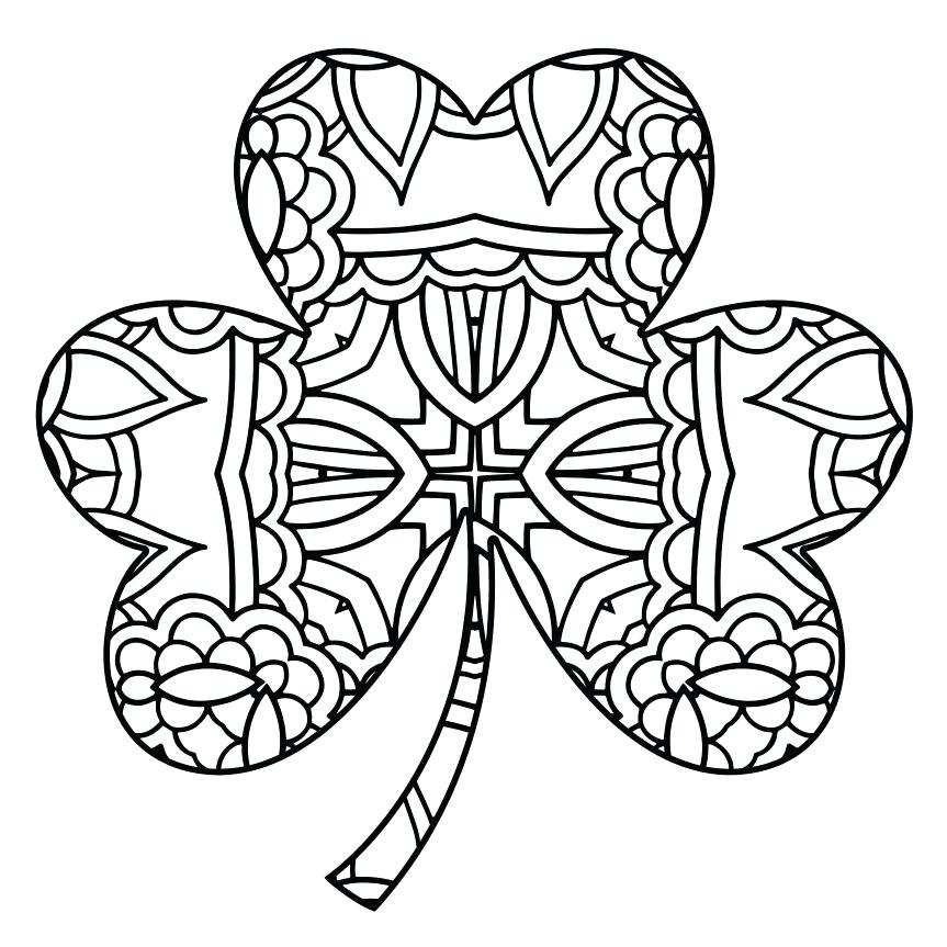 863x863 Astounding Leaf Clover Coloring Page Coloring Pages New Shamrock