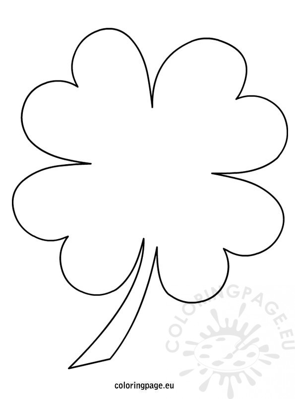 595x804 Four Leaf Clover Coloring Pages Leaf Clover Coloring Page
