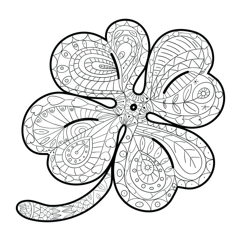 800x800 Clover Leaf Coloring Page Four Leaf Clover Coloring Pages Three
