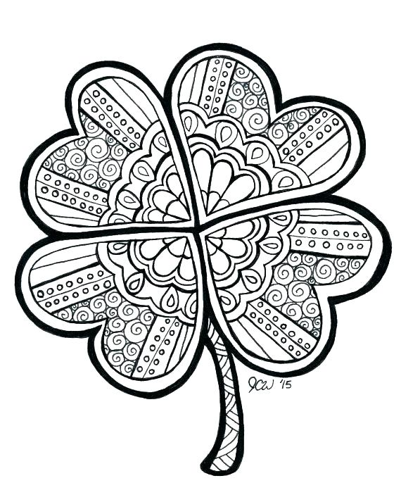 570x713 Four Leaf Clover Coloring Pages