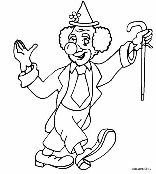 536x600 Printable Clown Coloring Pages For Kids