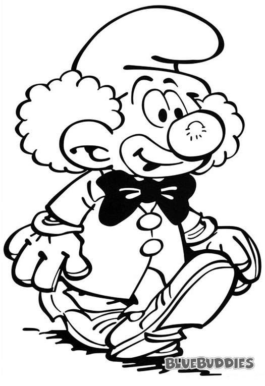 525x765 Smurf Clown Coloring Page